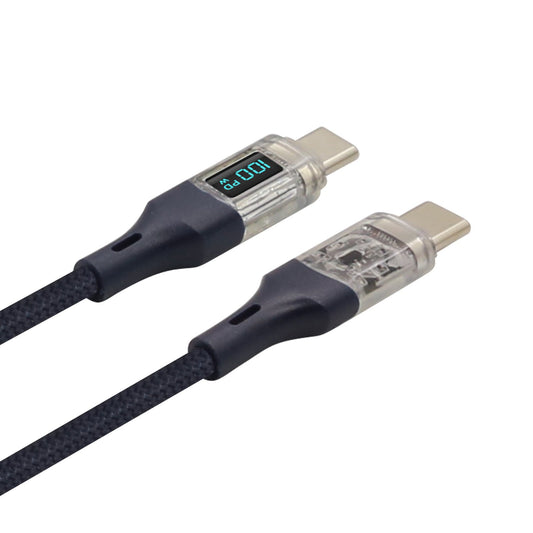 Woven LED Wattage Display Cable [100W] - WalleyGrip™ - Black -