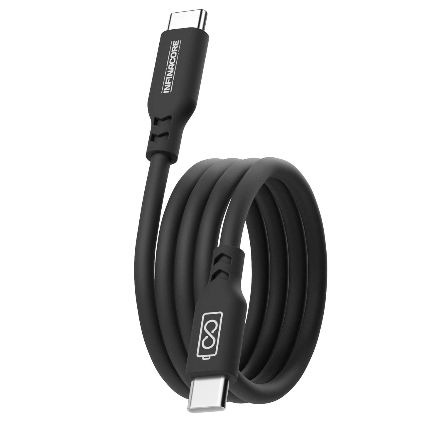 Silicone Charging Cable USB-C [240W] - WalleyGrip™ - Black -